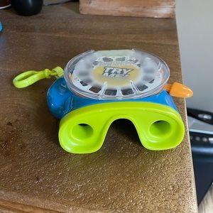 Kids play binoculars with one filter